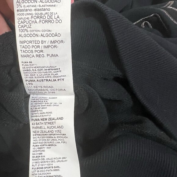 Puma Women’s Hoodie L Black Pullover Metallic Ash Logo New With Tags Casual Fit - Picture 13 of 14